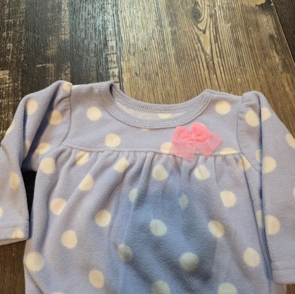 Carter's Lavender Polka Dot Sweater with Pink Bow